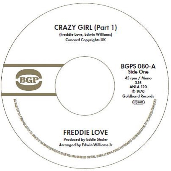 |   | Freddie Love - Crazy Girl (Part 1) / Crazy Girl (Part 2) (Single) | Records on Vinyl