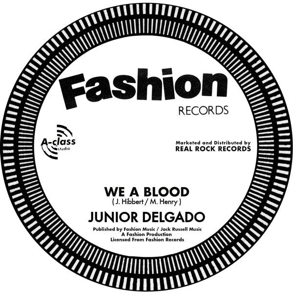 |  7" Single | Junior & Dub Organiser Delgado - We a Blood / Bloody Dub (Single) | Records on Vinyl