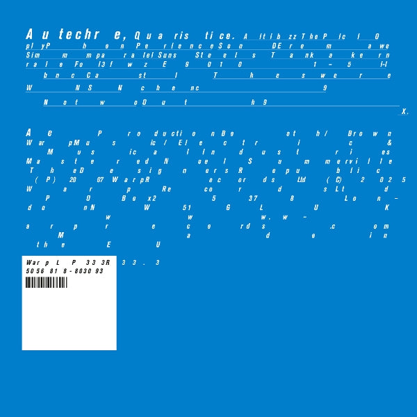 |  Vinyl LP | Autechre - Quaristice (2 LPs) | Records on Vinyl
