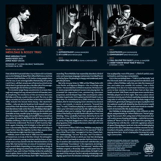 |  Vinyl LP | Brad & Rossy Trio Mehldau - When I Fall In Love (2 LPs) | Records on Vinyl