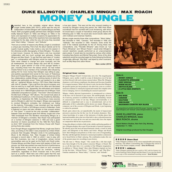 |  Vinyl LP | Duke/Charles Mingus/Max Roach Ellington - Money Jungle (LP) | Records on Vinyl