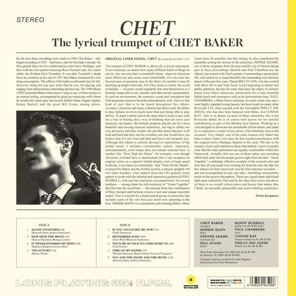|  Vinyl LP | Chet Baker - Lyrical Trumpet of Chet Baker (LP) | Records on Vinyl