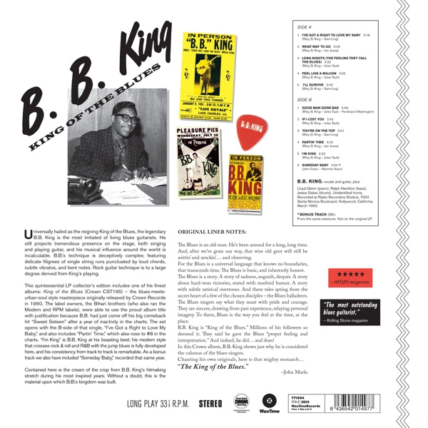 B.B. King - King Of The Blues  |  Vinyl LP | B.B. King - King of the Blues (LP) | Records on Vinyl