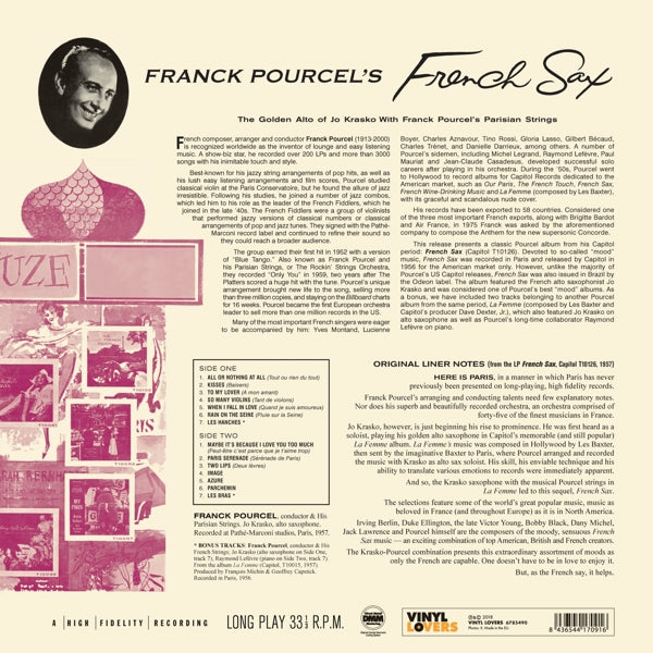 Franck Pourcel - French Sax  |  Vinyl LP | Franck Pourcel - French Sax (LP) | Records on Vinyl