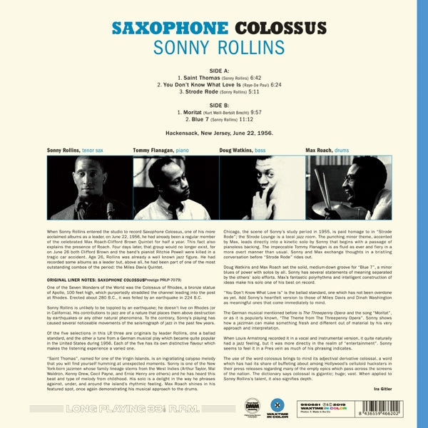 Sonny Rollins - Saxophone Colossus  |  Vinyl LP | Sonny Rollins - Saxophone Colossus (LP) | Records on Vinyl