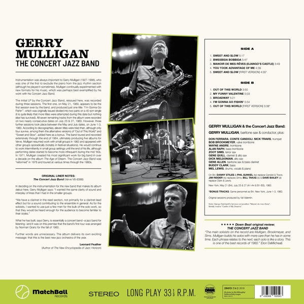 Gerry Mulligan - Concert Jazz Band  |  Vinyl LP | Gerry Mulligan - Concert Jazz Band (LP) | Records on Vinyl