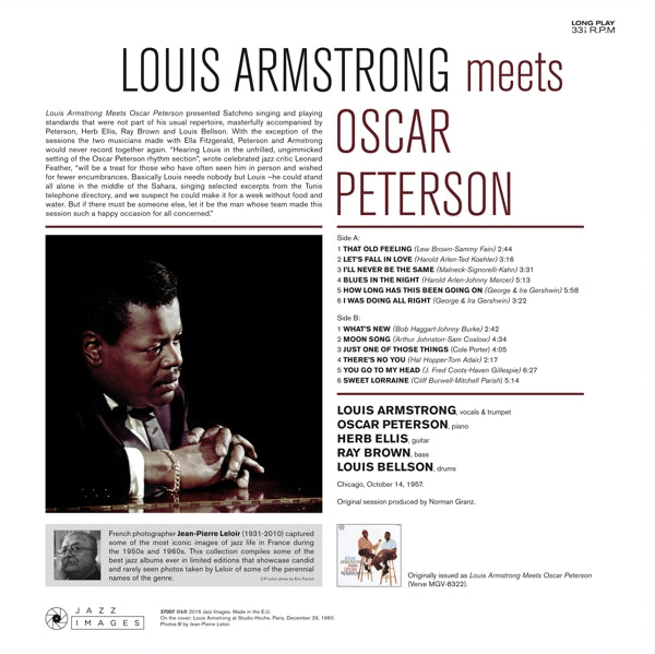 Louis Armstrong & Oscar Peterson - Louis Armstrong Meets |  Vinyl LP | Louis & Oscar Peterson Armstrong - Louis Armstrong Meets Oscar Peterson (LP) | Records on Vinyl