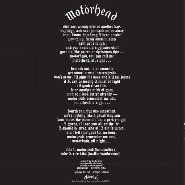 Motorhead - Motorhead / City Kids (Single) Cover Arts and Media | Records on Vinyl