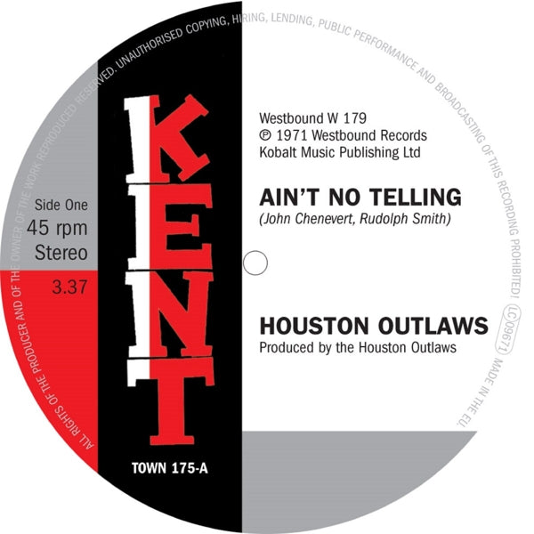  |  7" Single | Houston Outlaws - Ain't No Telling / It's No Fun Being Alone (Single) | Records on Vinyl