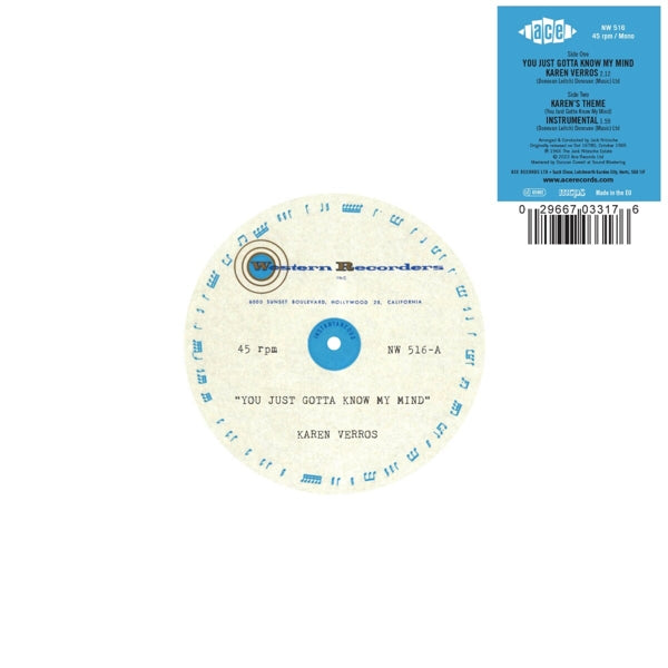  |   | Karen Verros - You Just Gotta Know My Mind / Karen's Theme (Single) | Records on Vinyl