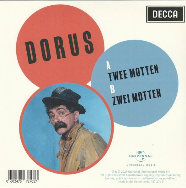 | 7" Single | Tom Manders - Twee Motten / Zwei Motten (Single) | Records on Vinyl