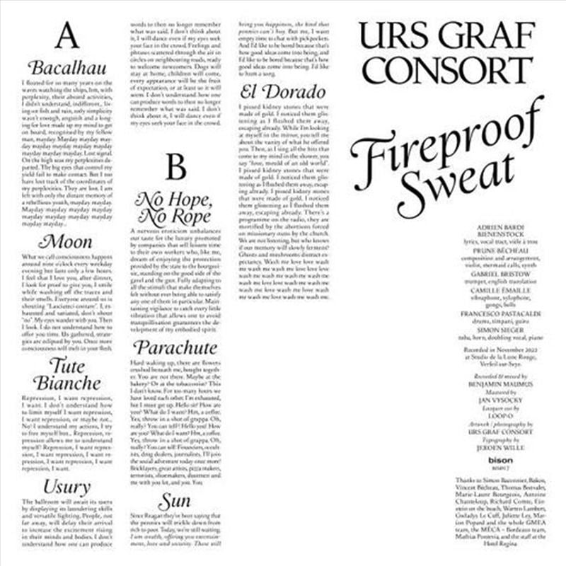 Urs Graf Consort - Fireproof Sweat (LP) Cover Arts and Media | Records on Vinyl