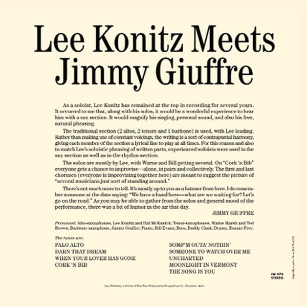Lee Konitz - Meets Jimmy Giuffre (LP)