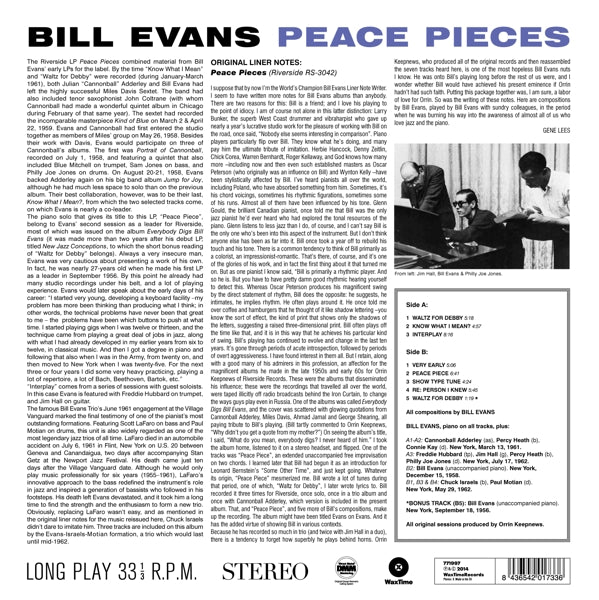  |  Vinyl LP | Bill Evans - Peace Pieces (LP) | Records on Vinyl