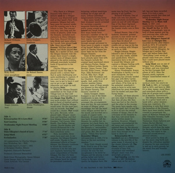 Mingus Dinasty - Reincarnation |  Vinyl LP | Mingus Dinasty - Reincarnation (LP) | Records on Vinyl