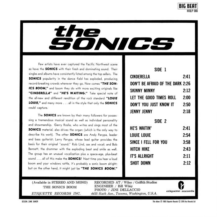 Sonics - Boom |  Vinyl LP | Sonics - Boom (LP) | Records on Vinyl