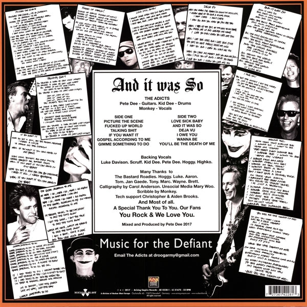 Adicts - And It Was So! |  Vinyl LP | the Adicts - And It Was So! (LP) | Records on Vinyl