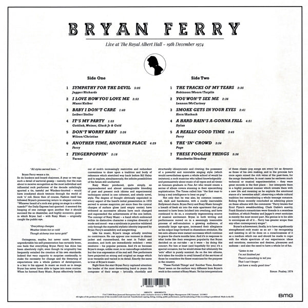 Bryan Ferry - Live At The Royal.. |  Vinyl LP | Bryan Ferry - Live At The Royal.. (LP) | Records on Vinyl