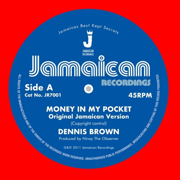  |  7" Single | Dennis Brown - Money In My Pocket/Version (Single) | Records on Vinyl