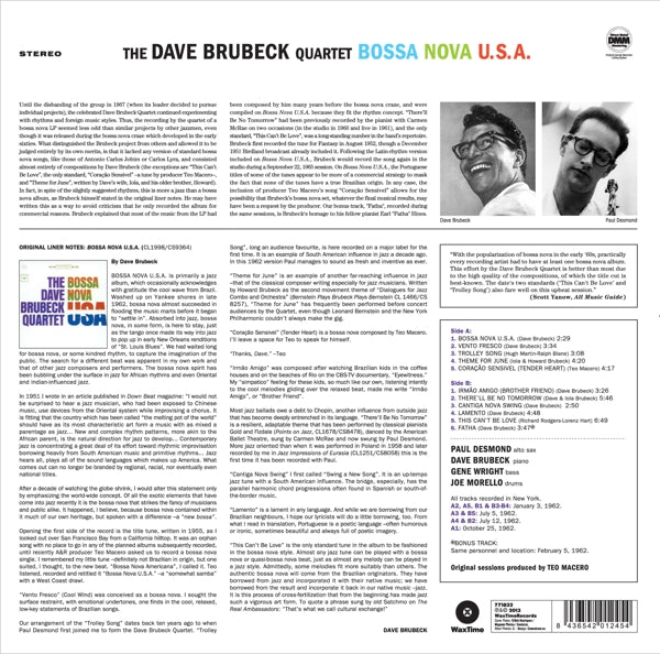 Dave Brubeck - Bossa Nova Usa  |  Vinyl LP | Dave Quartet Brubeck - Bossa Nova Usa (LP) | Records on Vinyl