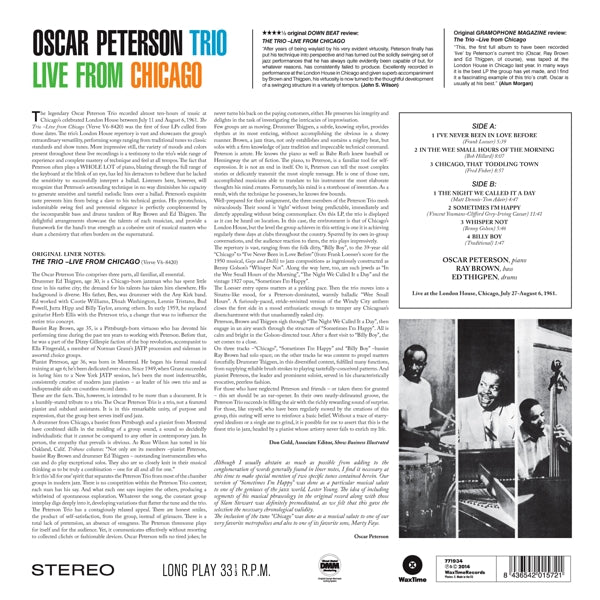 Oscar Peterson - Trio Live From Chicago |  Vinyl LP | Oscar Peterson - Trio Live From Chicago (LP) | Records on Vinyl