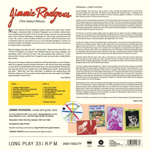 Jimmie Rodgers - Jimmie Rodgers  |  Vinyl LP | Jimmie Rodgers - Jimmie Rodgers  (LP) | Records on Vinyl