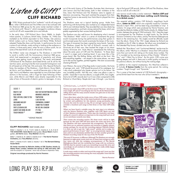 Cliff Richard - Listen To..  |  Vinyl LP | Cliff Richard - Listen To..  (LP) | Records on Vinyl