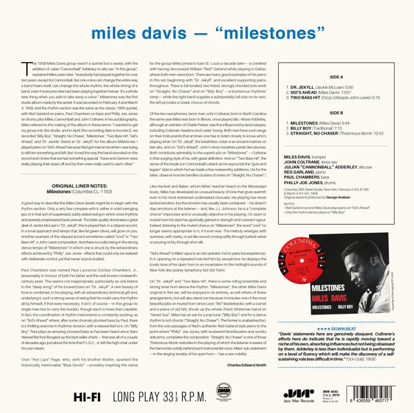 Miles Davis - Milestones  |  Vinyl LP | Miles Davis - Milestones (LP) | Records on Vinyl