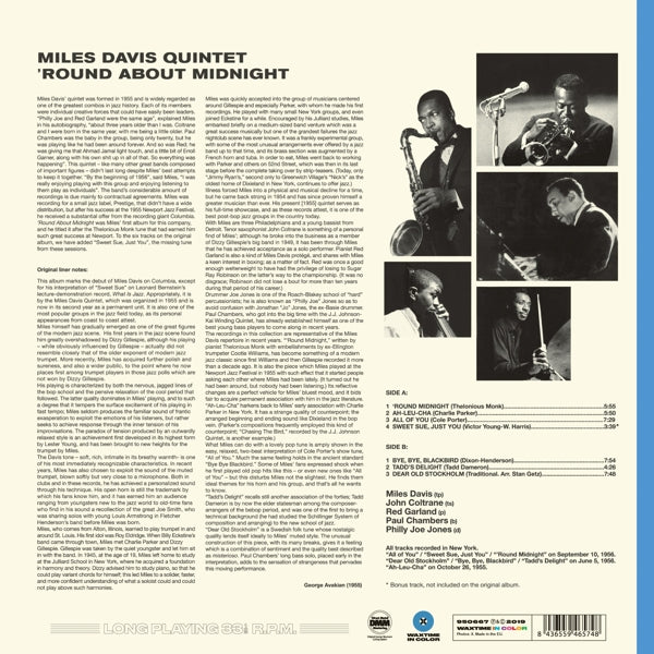 Miles Davis - Round About Midnight  |  Vinyl LP | Miles Davis - Round About Midnight  (LP) | Records on Vinyl