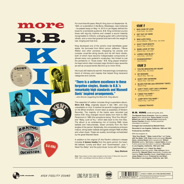 B.B. King - More B.B. King  |  Vinyl LP | B.B. King - More B.B. King  (LP) | Records on Vinyl