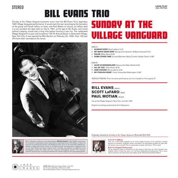 Bill Evans Trio - Sunday At The Village.. |  Vinyl LP | Bill Evans Trio - Sunday At The Village.. (LP) | Records on Vinyl