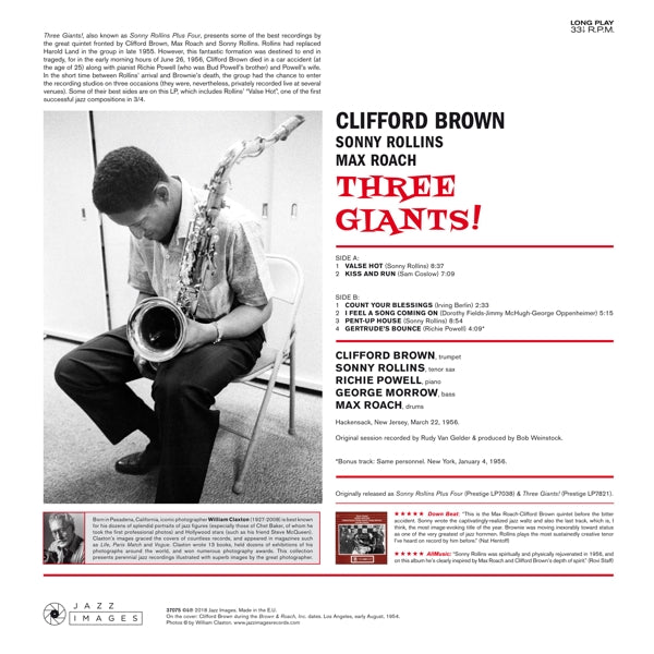 Clifford Brown & Sonny Rollins - Three Giants!  |  Vinyl LP | Clifford Brown & Sonny Rollins - Three Giants!  (LP) | Records on Vinyl