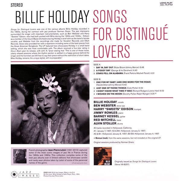 Billie Holiday - Songs For..  |  Vinyl LP | Billie Holiday - Songs For Distingue Lovers  (LP) | Records on Vinyl