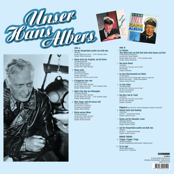 Hans Albers - Unser Hans Albers + 2 |  Vinyl LP | Hans Albers - Unser Hans Albers + 2 (LP) | Records on Vinyl