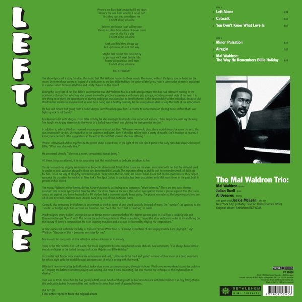 Mal Waldron - Left Alone |  Vinyl LP | Mal Waldron - Left Alone (LP) | Records on Vinyl